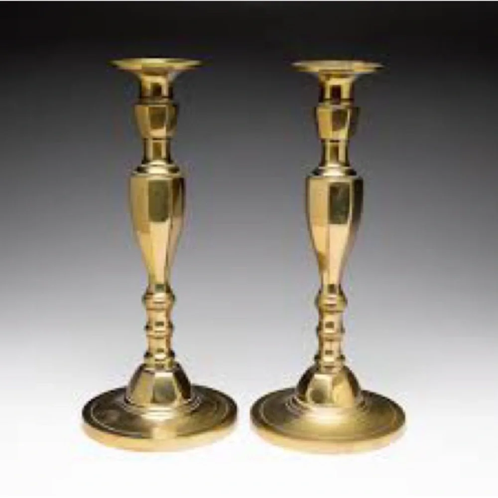 Elegant Heavy Brass Candle Holders-Vintage